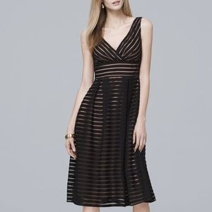 WHBM Shadow Stripe Fit-And-Flare Dress. Sz 16